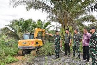 Terus Ditertibkan, Danrem 031/Wira Bima Pantau Langsung Penumbangan Sawit di Kawasan TNTN