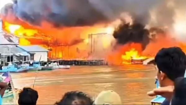 Musibah Kebakaran Terjadi Lagi di Inhil, Mapolsek dan Kantor Babinsa Ikut Terbakar