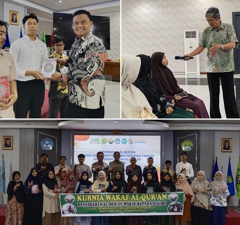 Dukung Prestasi Mahasiswa Tahfiz, Fachri Yasin Bawa KWQ Salurkan Alquran ke Kampus Unri