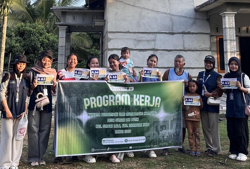 Program LENTERA KKN Unri Benahi Tata Alamat dengan Penomoran 183 Rumah di Desa Sungai Air Putih