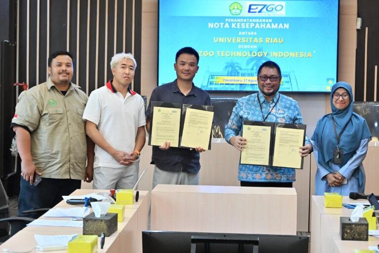 Unri Teken MoU dengan PT EZGO, Bangun Peluang Ekosistem Transportasi Listrik di Kampus