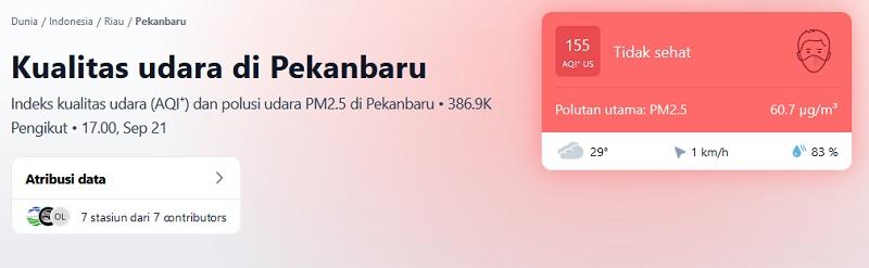 Udara Masih Tak Sehat, Pemko Pekanbaru Perpanjang Pelaksanaan PJJ
