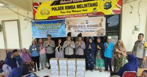 Kapolres Rohil Bagikan 30 Paket Sembako Dhuafa di Rimba Melintang