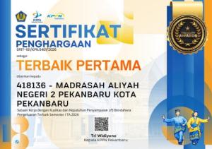 MAN 2 Pekanbaru Juara Treasury Awards KPPN, Unggul Kelola Keuangan
